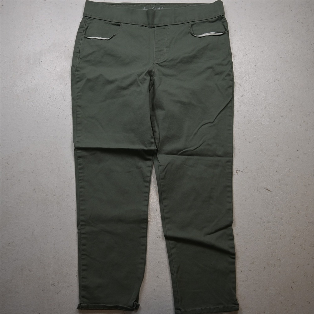 Gloria Vanderbilt 12 Pull On Crop Skinny Green Stretch Denim Womens Jeans